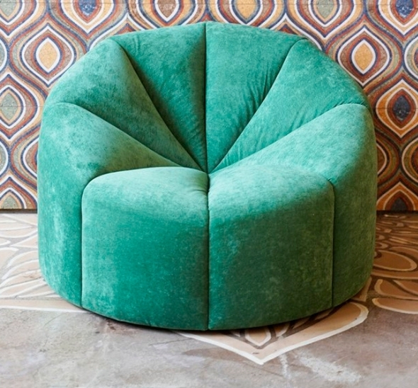 Кресло-пуф Вельвет Зеленый
