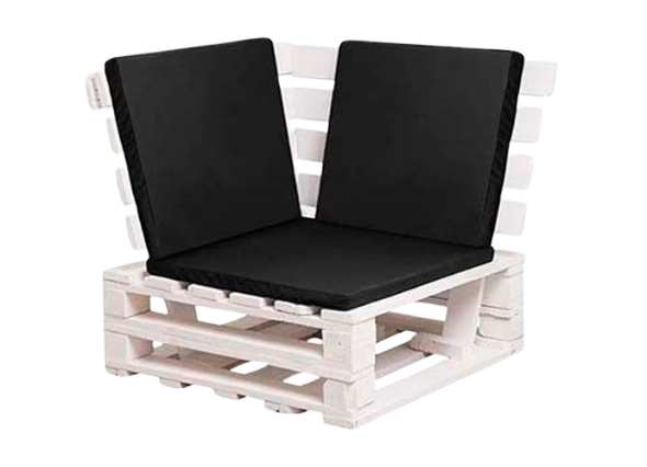 Диван из белых паллет (угловой сегмент)