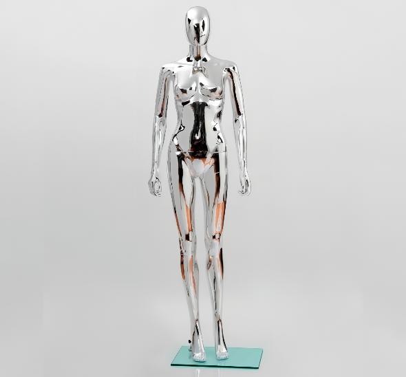 Манекен женский серебряный