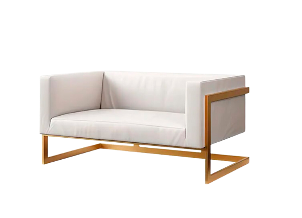 Диван Andrian White & Gold