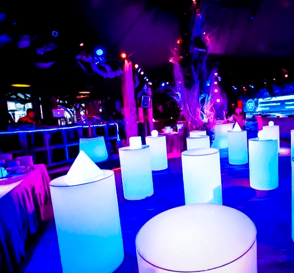 Коктейльный столик круглый с подсветкой