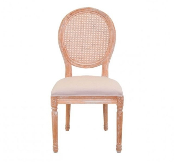 Стул Леон со спинкой из ротанга
