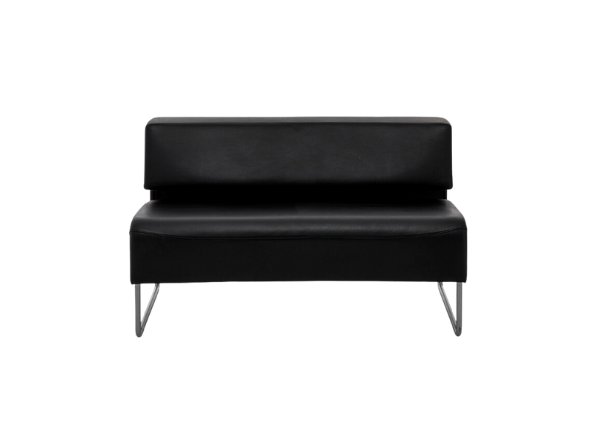 Диван черный из экокожи 120 см