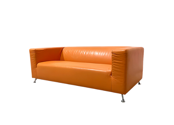 Диван Клиппан кожаный коричневый