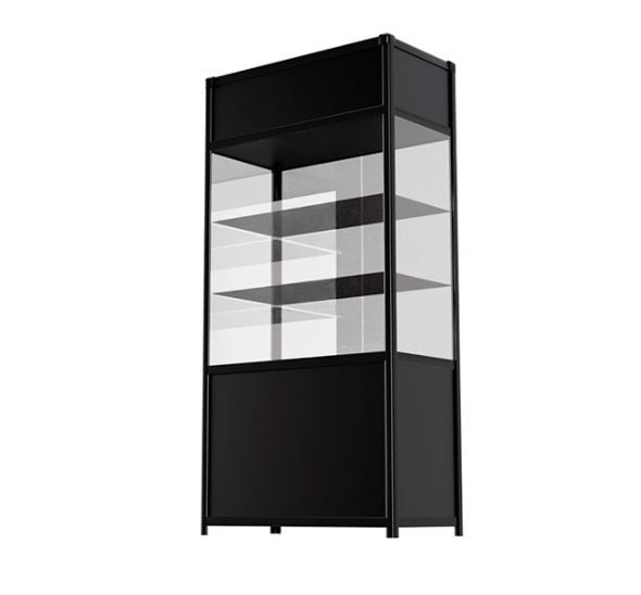 Витрина высокая прямоугольная черная