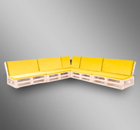 Диван модульный из паллет Белый