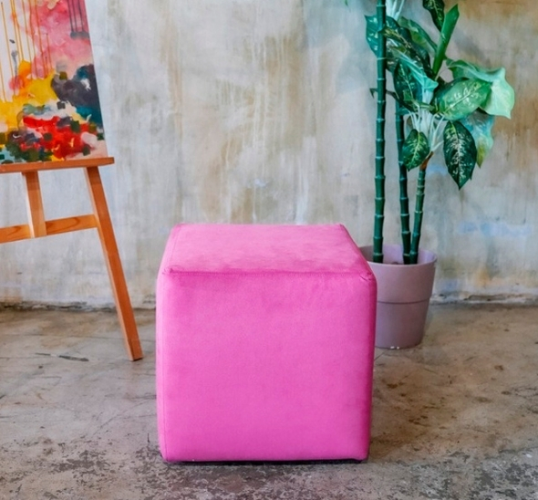 Пуфик Куб Фуксия