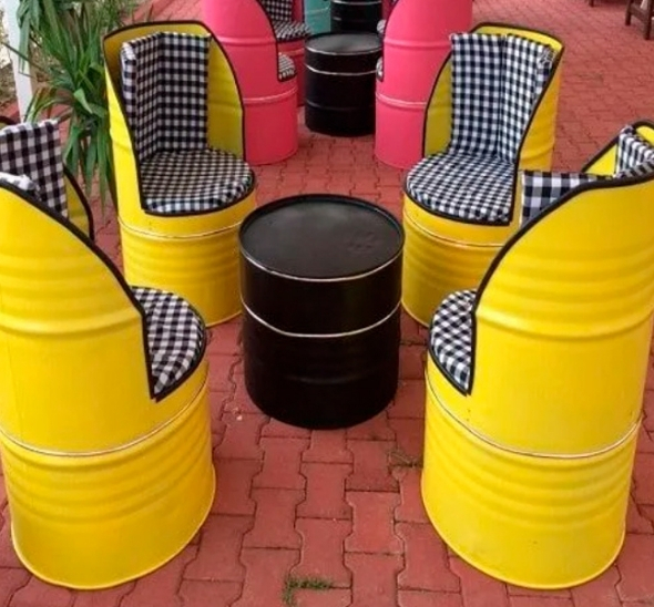 Кресло-бочка Желтое