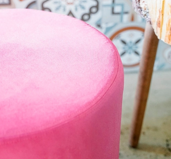 Пуфик круглый Розовый