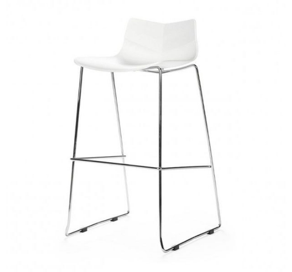 Стул барный Leaf White