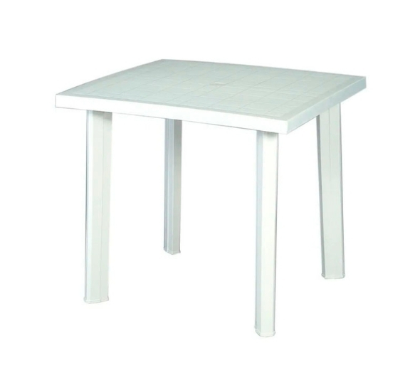 Пластиковый квадратный стол 90x90 см белый