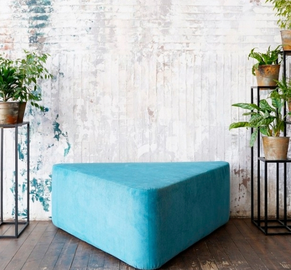 Пуфик Большой треугольник Голубой