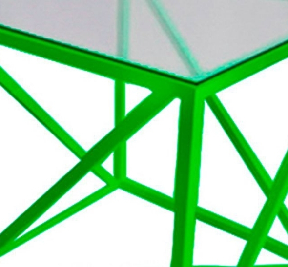 Журнальный стол Loft со стеклом зелёный