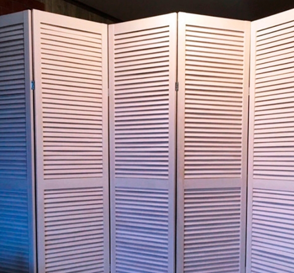 Складная ширма серебряная