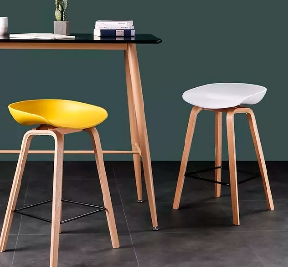 Стул барный Wood White