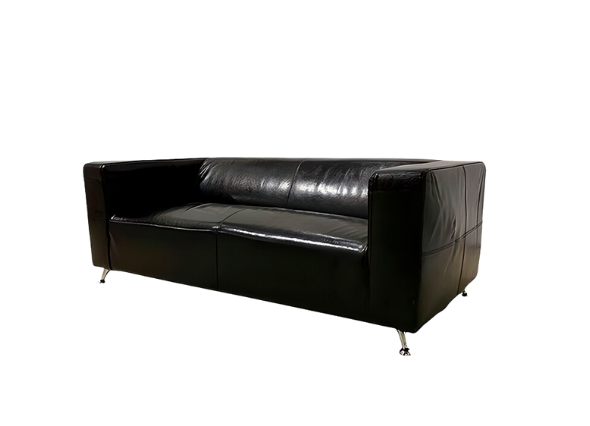 Диван Клиппан кожаный черный