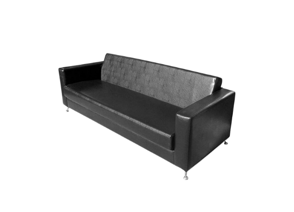 Диван Cube из экокожи трехместный черный