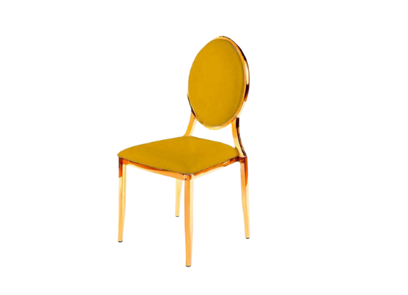 Стул Laval Gold с обивкой из горчичного бархата