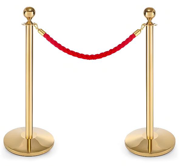 Стойка с канатом золотая