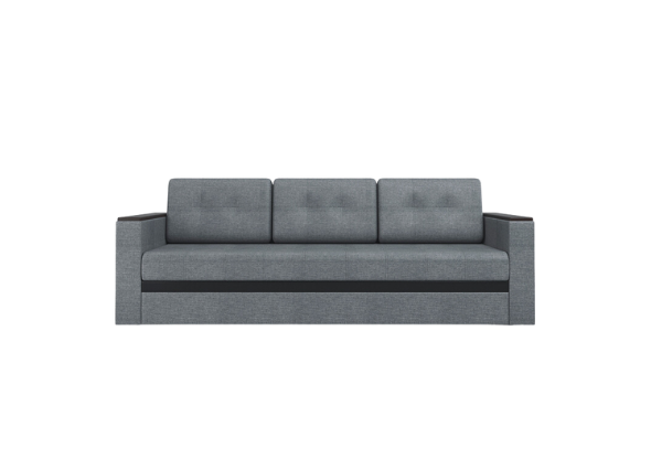 Диван-кровать серый тканевый