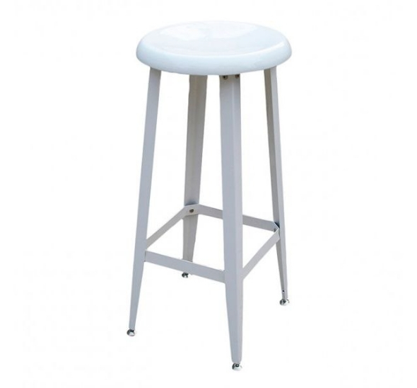 Стул барный металлический белый