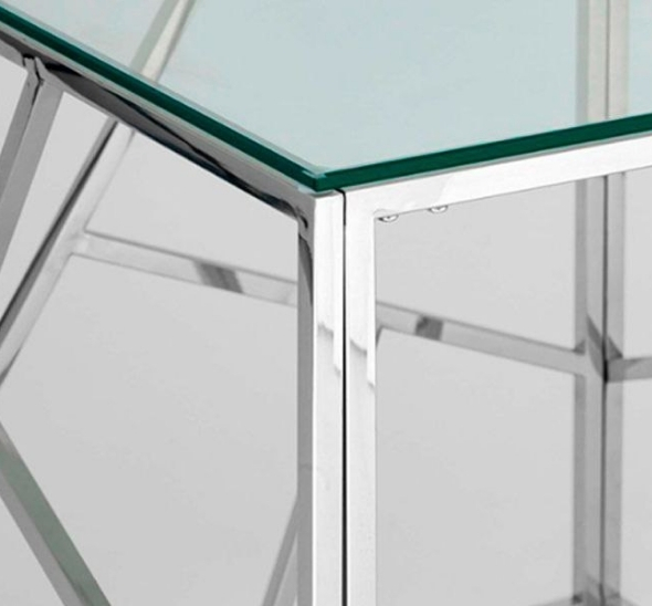 Журнальный стол Loft со стеклом белый