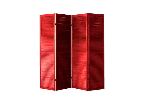 Складная ширма красная