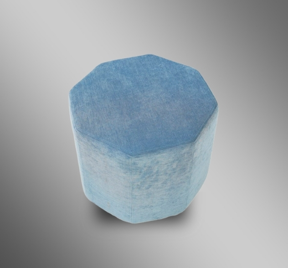 Пуфик многоугольный Небесно-голубой