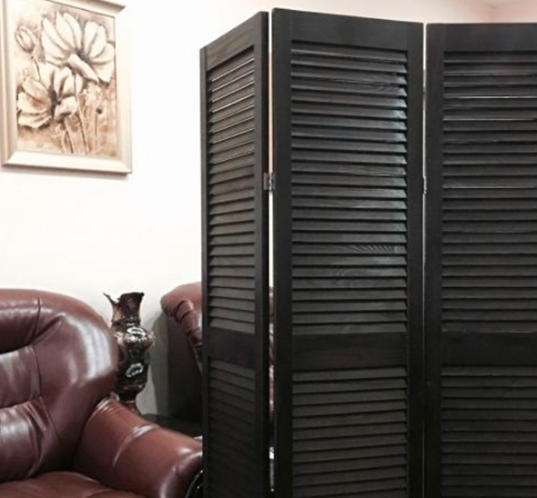 Складная ширма чёрная