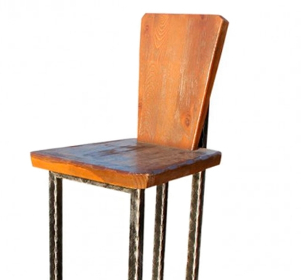 Стул барный старинный уличный деревянный