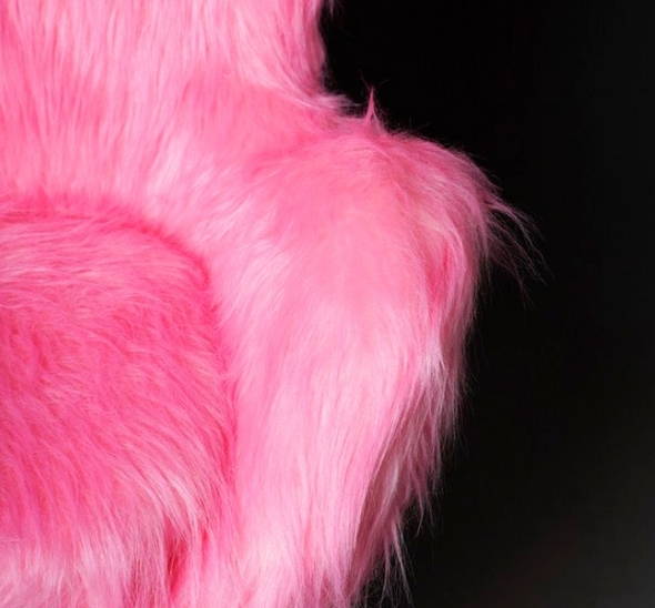 Кресло Egg Shaggy Розовое