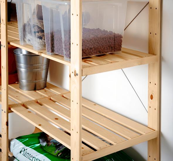 Деревянный стеллаж-стойка