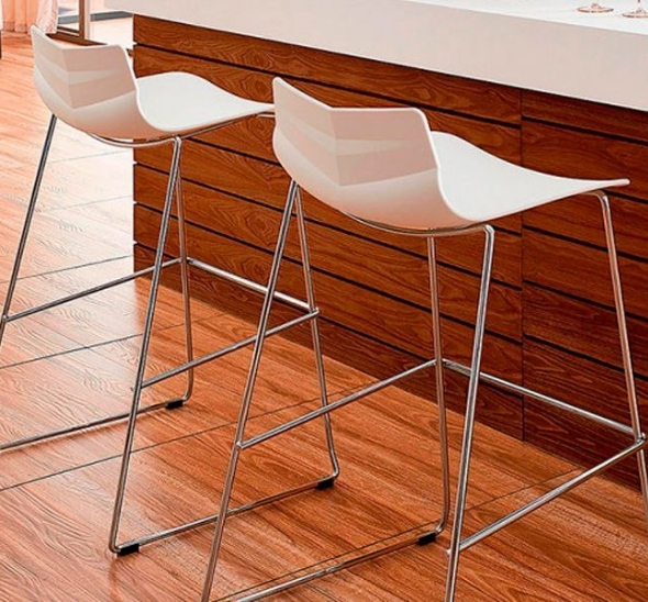 Стул барный Leaf White