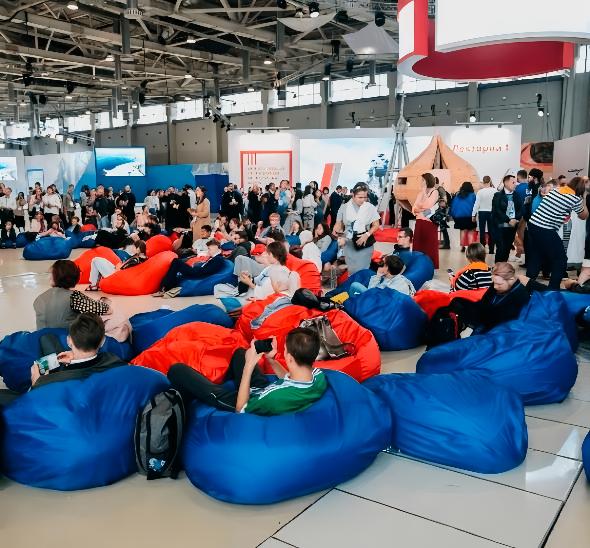 Пуф кресло-мешок синий