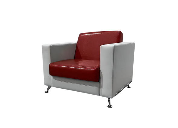 Кресло Cube красно-белое