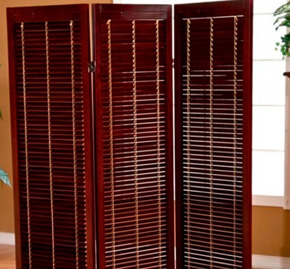 Складная ширма бордовая
