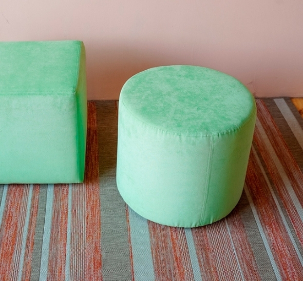 Пуфик круглый Ментоловый