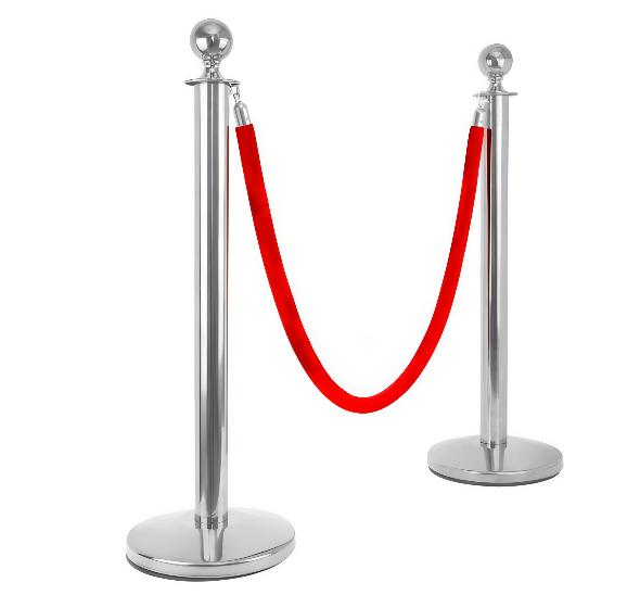 Стойка с канатом серебристая