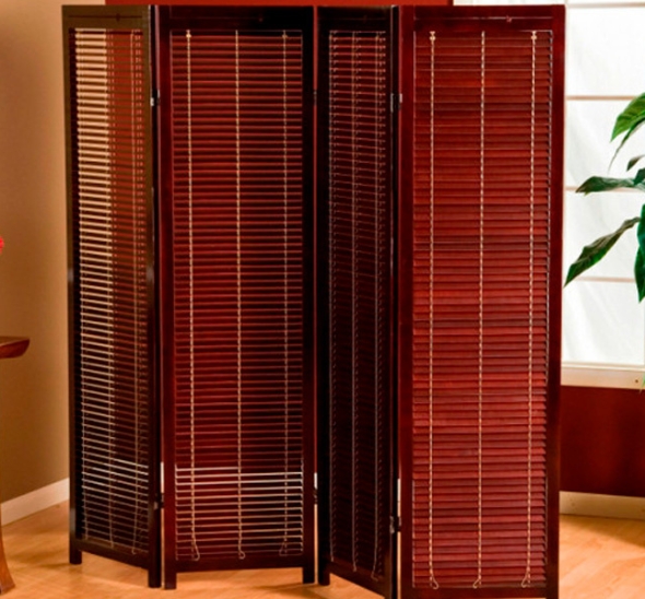 Складная ширма бордовая