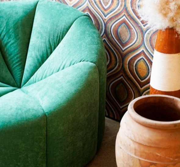 Кресло-пуф Вельвет Зеленый