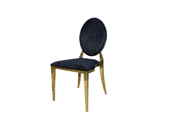 Стул Laval Gold с обивкой из чёрного бархата
