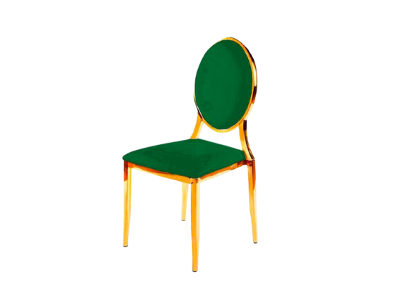 Стул Laval Gold с обивкой из зелёного бархата