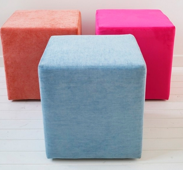 Пуфик Куб Небесно-голубой