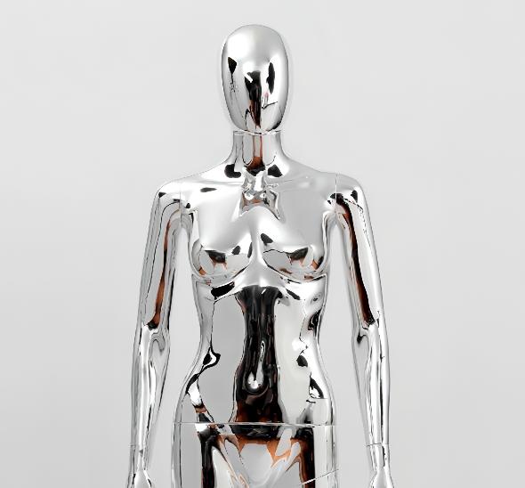 Манекен женский серебряный