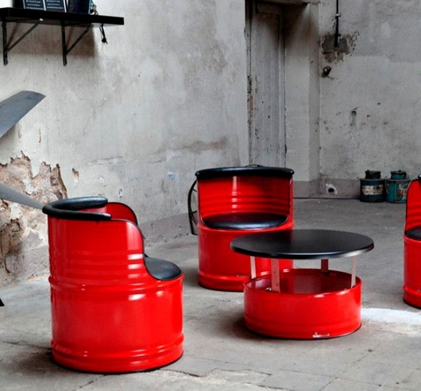 Кресло-бочка Красное