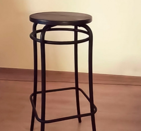 Стул барный чёрный металлический