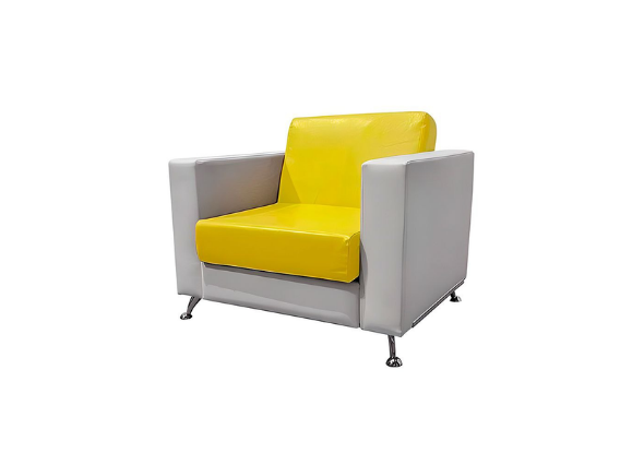 Кресло Cube желто-белое