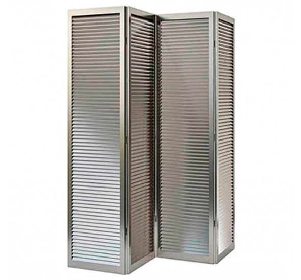 Складная ширма серебряная