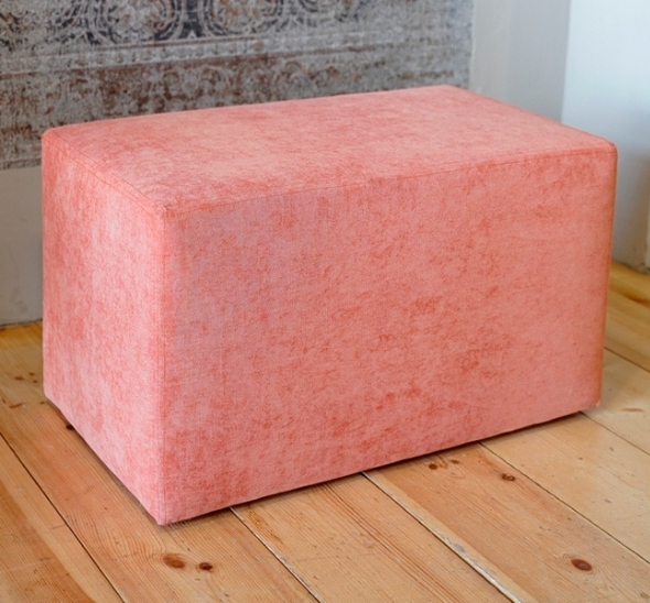 Пуфик прямоугольный Пудрово-розовый