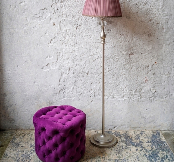 Пуфик Вельвет круглый Пурпурный